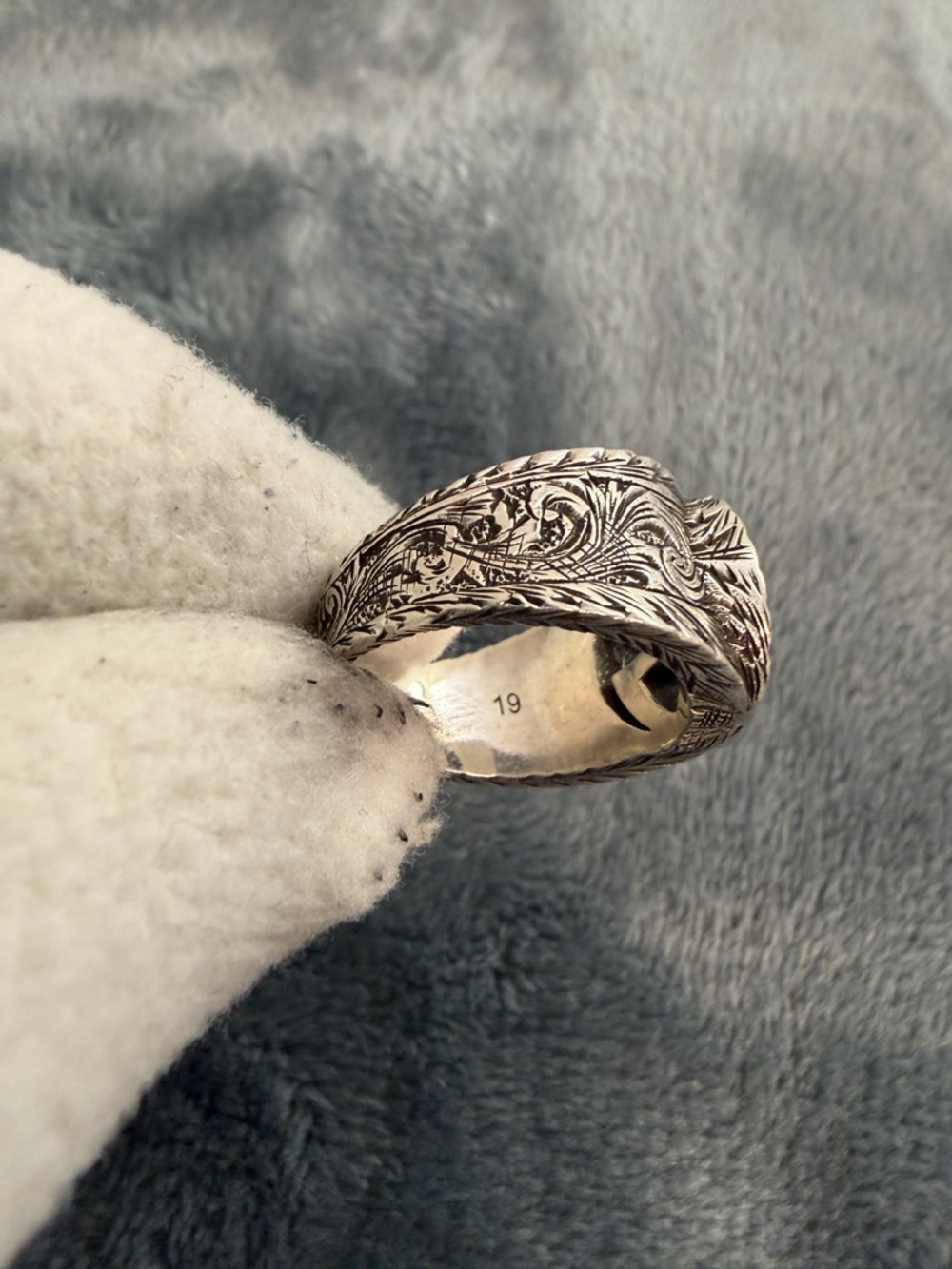 Brand New Gucci Interlocking G Arabesque Silver 925 Ring Sz 19 (US 8.75) - Picture 10 of 10